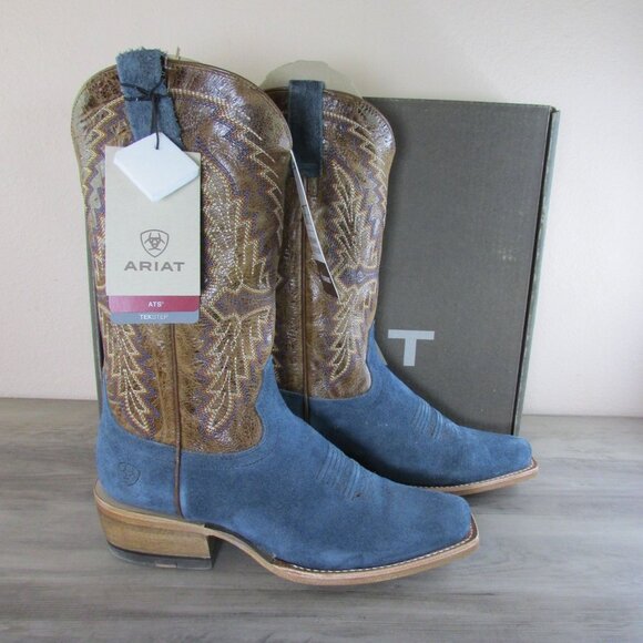 Ariat Other - Ariat Men's Futurity Showman 13" Western Boots Navy Roughout/Bite the Dust Brown